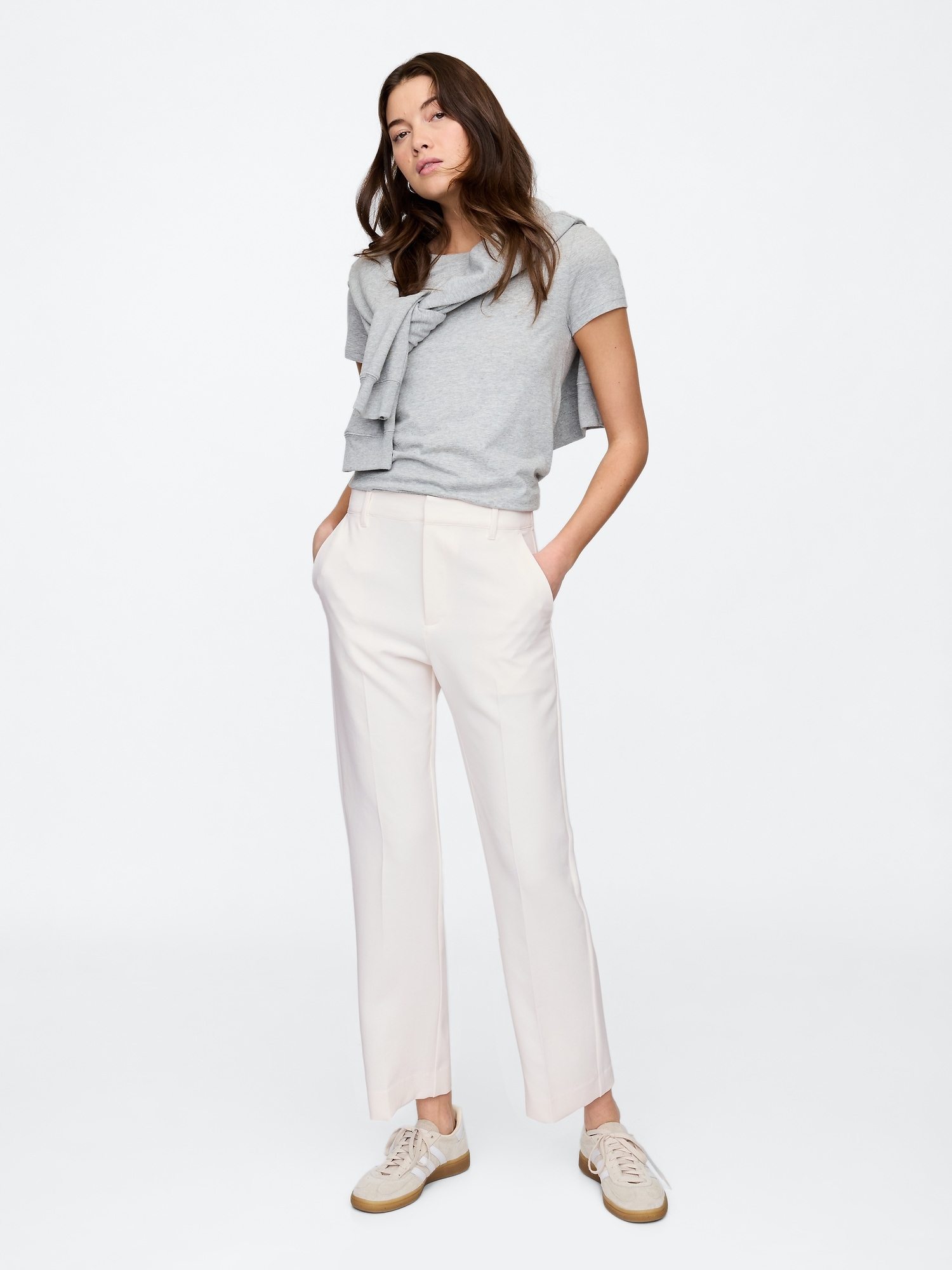 Mid Rise Easy Straight-Leg Pants