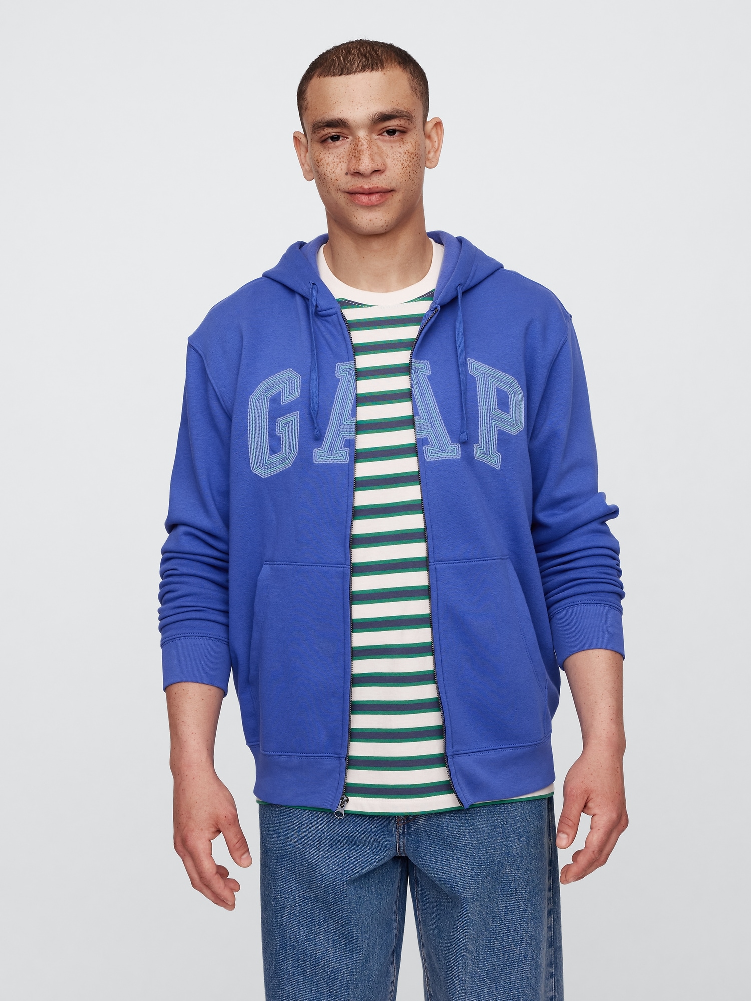 Relaxed Gap Logo Zip Hoodie